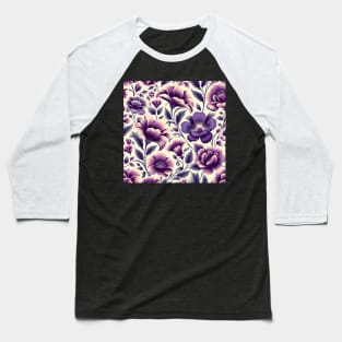 Purple Flowers Baseball T-Shirt